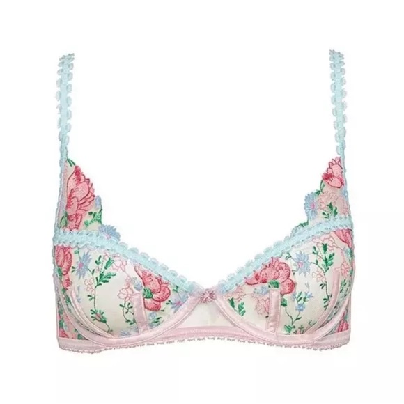 NWT FOR LOVE & AND LEMONS Victorias Secret Bra Embroidered Swaying Rose M Medium - Picture 7 of 10
